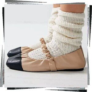 NWT: Black & Cream Leather Ballet Flats (7) by Free People